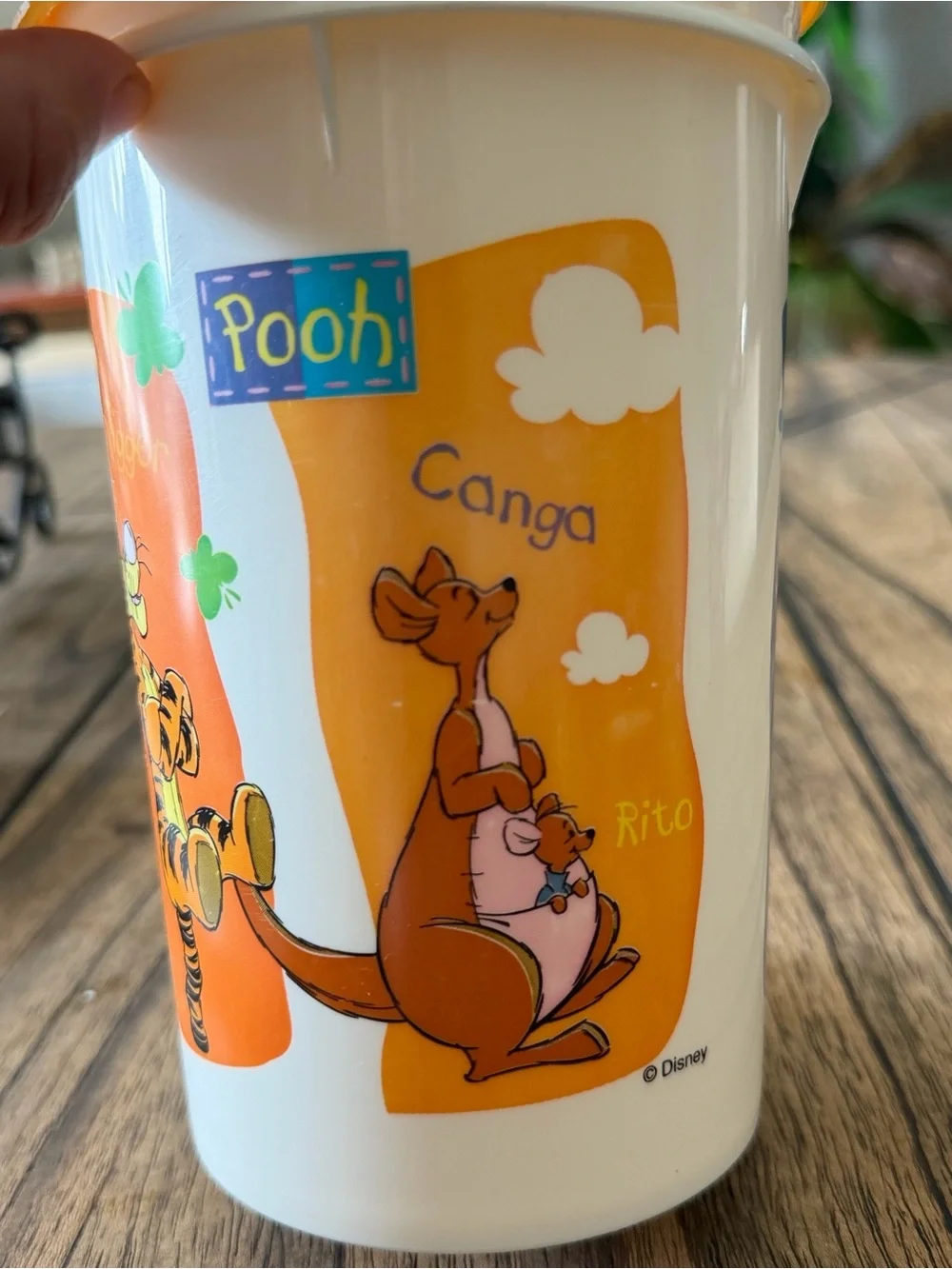Vintage Winnie the Pooh Tupperware Yellow Lid Pooh Kids Cup